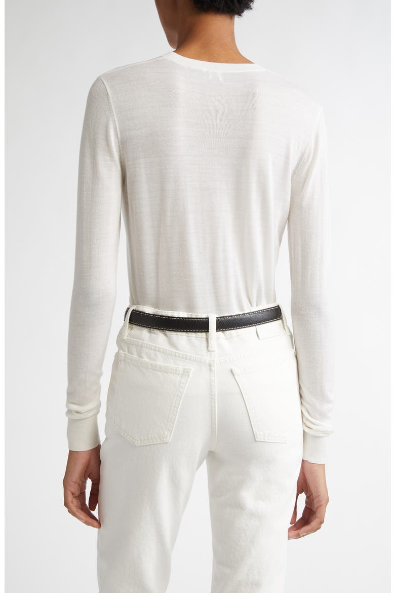 Fine Crewneck Sweater, Alternate, color, OFF WHITE