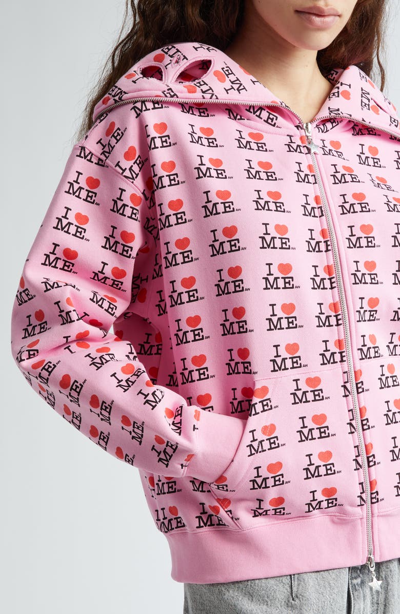 Ashley Williams I Heart Me Butterfly Cotton Blend Hoodie | Nordstrom