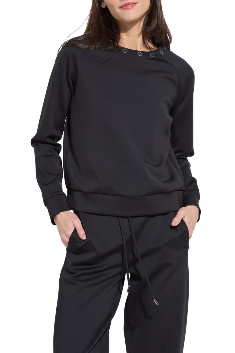 Desi Grommet Top, Main, color, BLACK