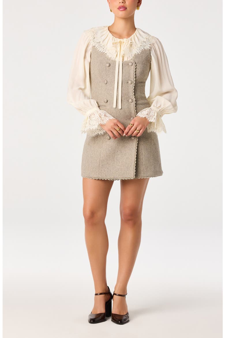 Luna Wool Blend Minidress, Alternate, color, TAUPE