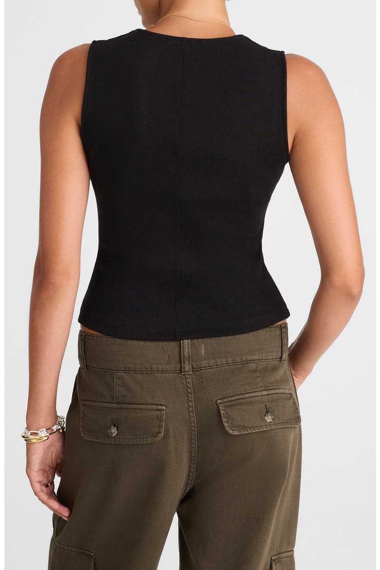 Rib V-Neck Vest, Alternate, color, JET BLACK