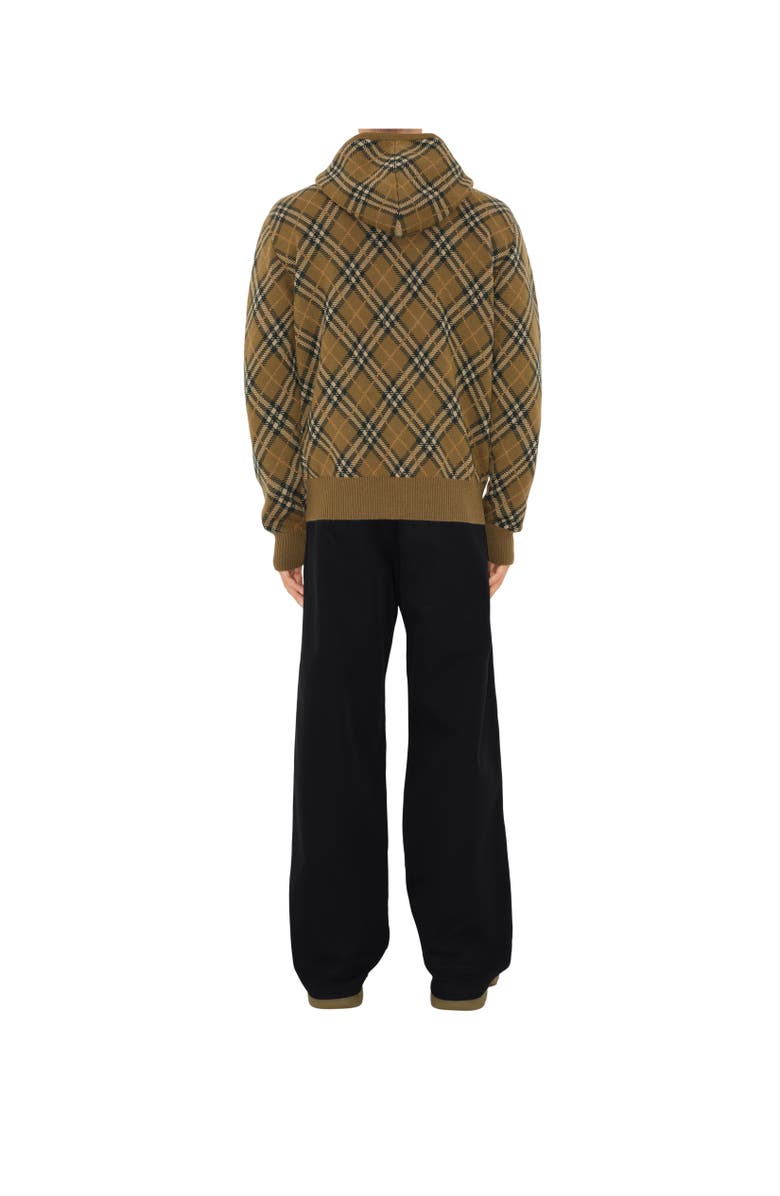 Burberry Check Wool Mohair Blend Hoodie, Alternate, color, 
