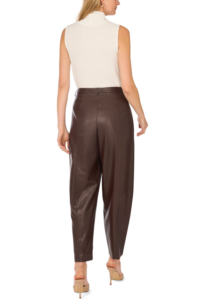 Barrel Seam Faux Leather Pants, Alternate, color, CALL ME CHOCOLATE