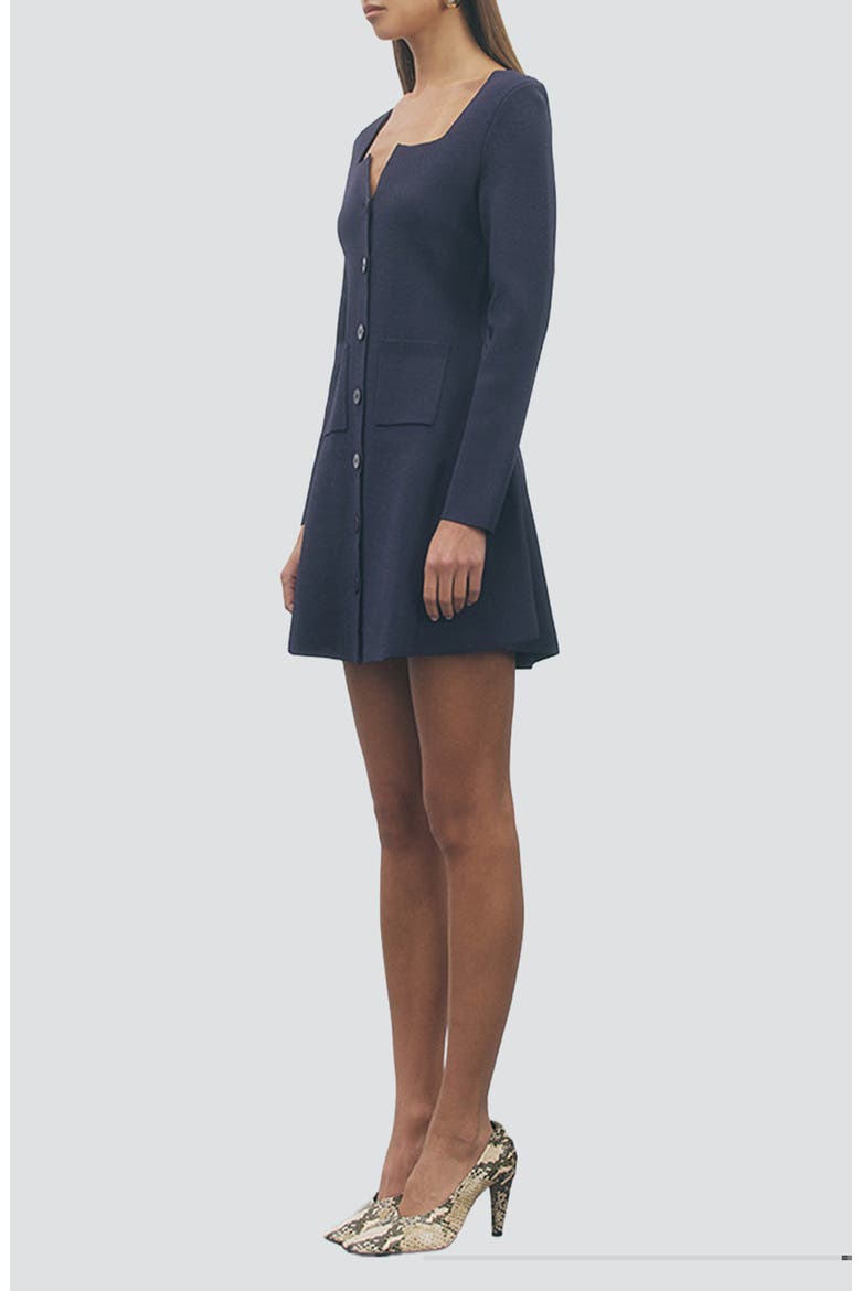 Enith Long Sleeve Minidress, Alternate, color, NAVY