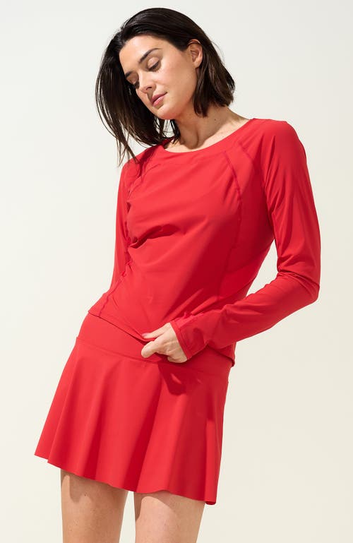 Bobbe Active Her Majesty Long Sleeve Top In Red