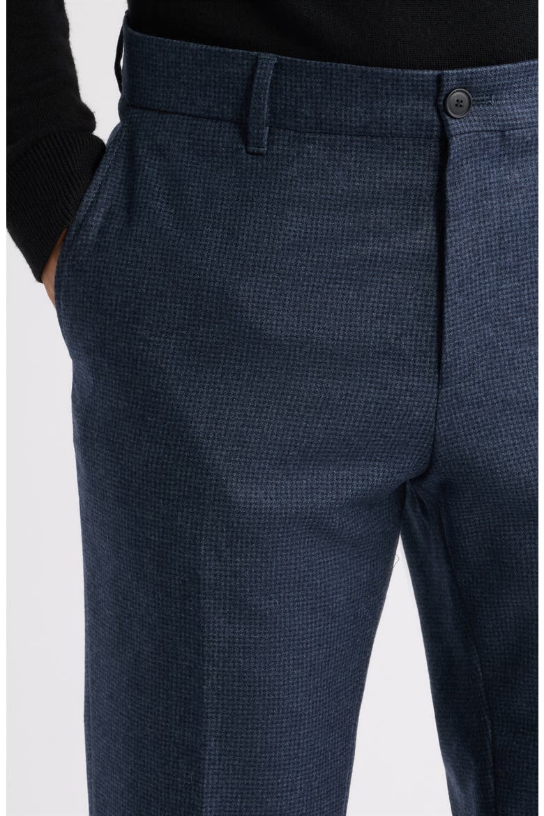 Genius Flat Front Virgin Wool Dress Pants, Alternate, color, DARK BLUE