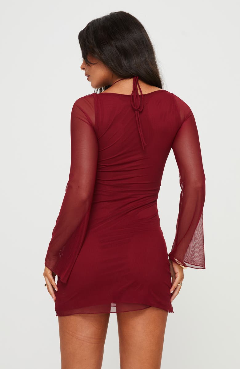 Princess Polly Bilbao Long Sleeve Mesh Minidress, Alternate, color,
