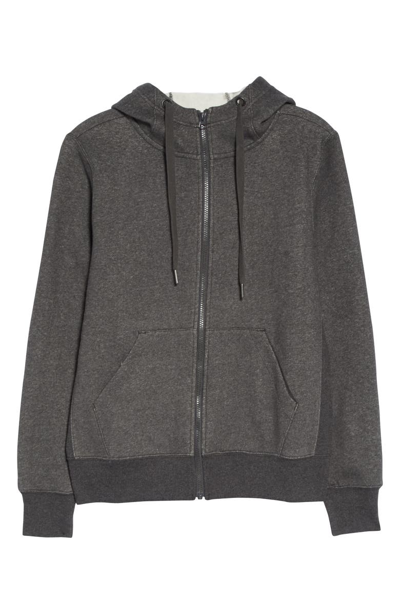 Zella Cara Full Zip Hoodie, Alternate, color, Grey Dark Charcoal Heather