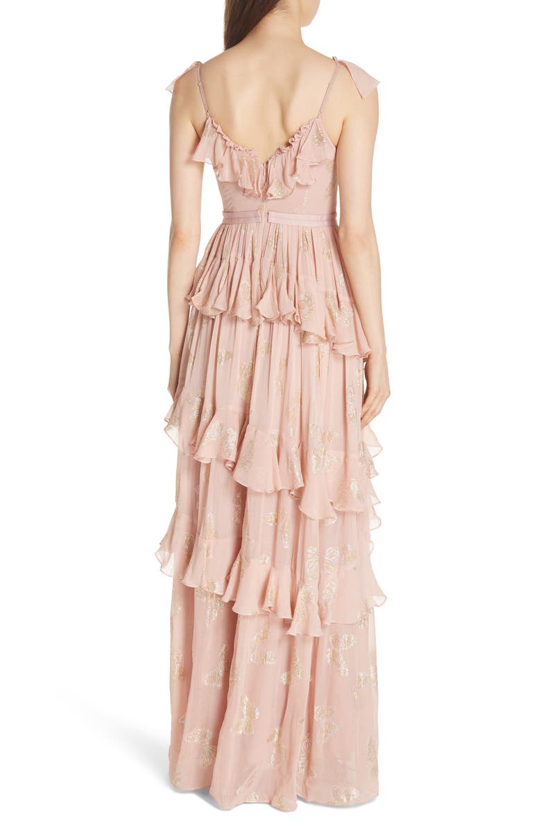 Needle & Thread Ruffled Lurex<sup>®</sup> Butterfly Gown, Alternate, color, 