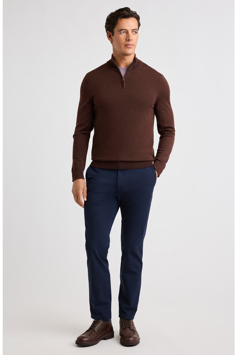 Merino Wool Quarter Zip Sweater, Alternate, color, LIGHT BROWN