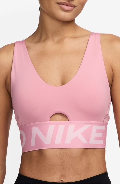 Nike Pro Indy Dri-FIT Sports Bra in Elemental Pink/White at Nordstrom, Size X-Large