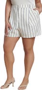 ELOQUII Striped Short With Pleat