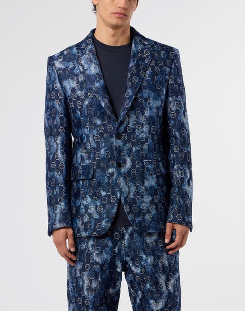 Jacquard Denim Blazer Monogram Men