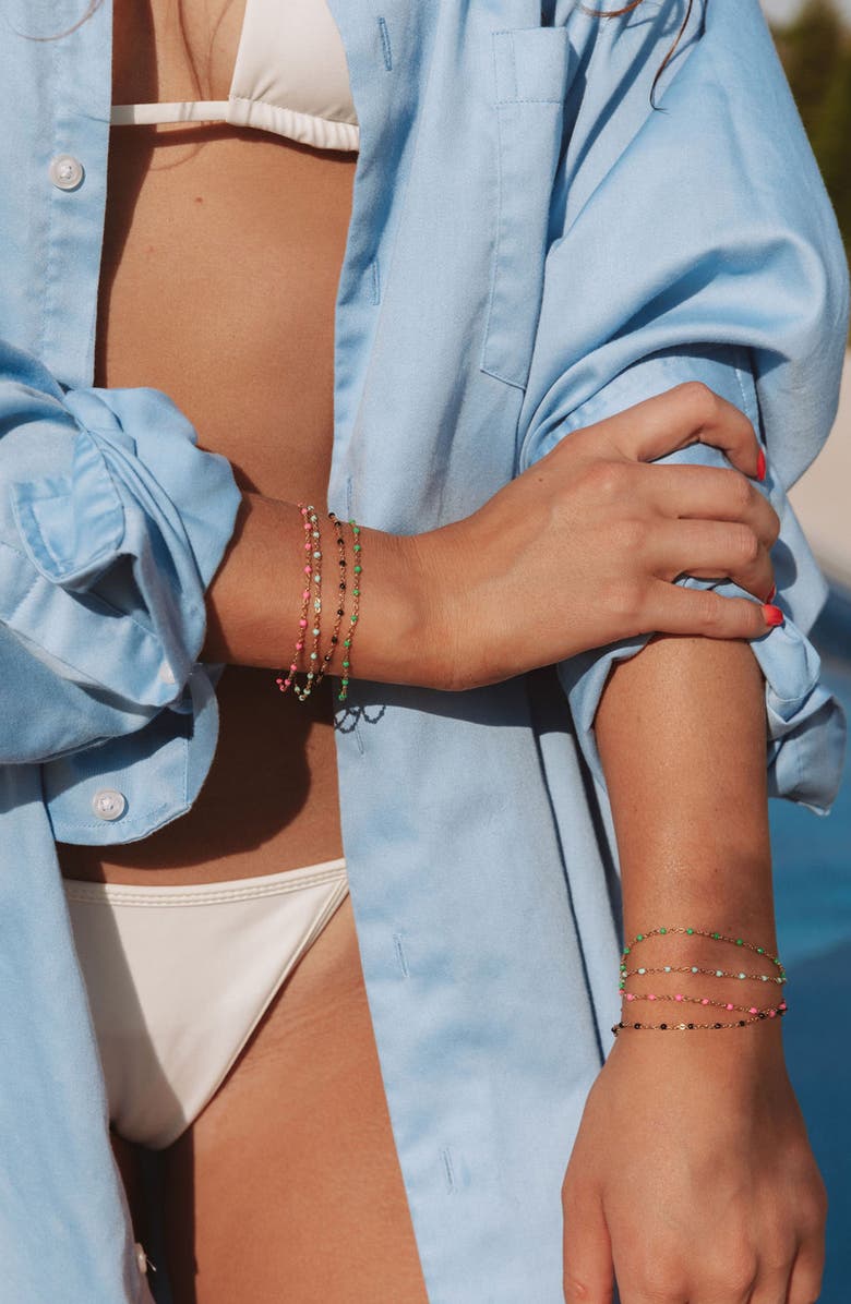 Set & Stones Kaz Bracelet, Alternate, color, Gold/ Black