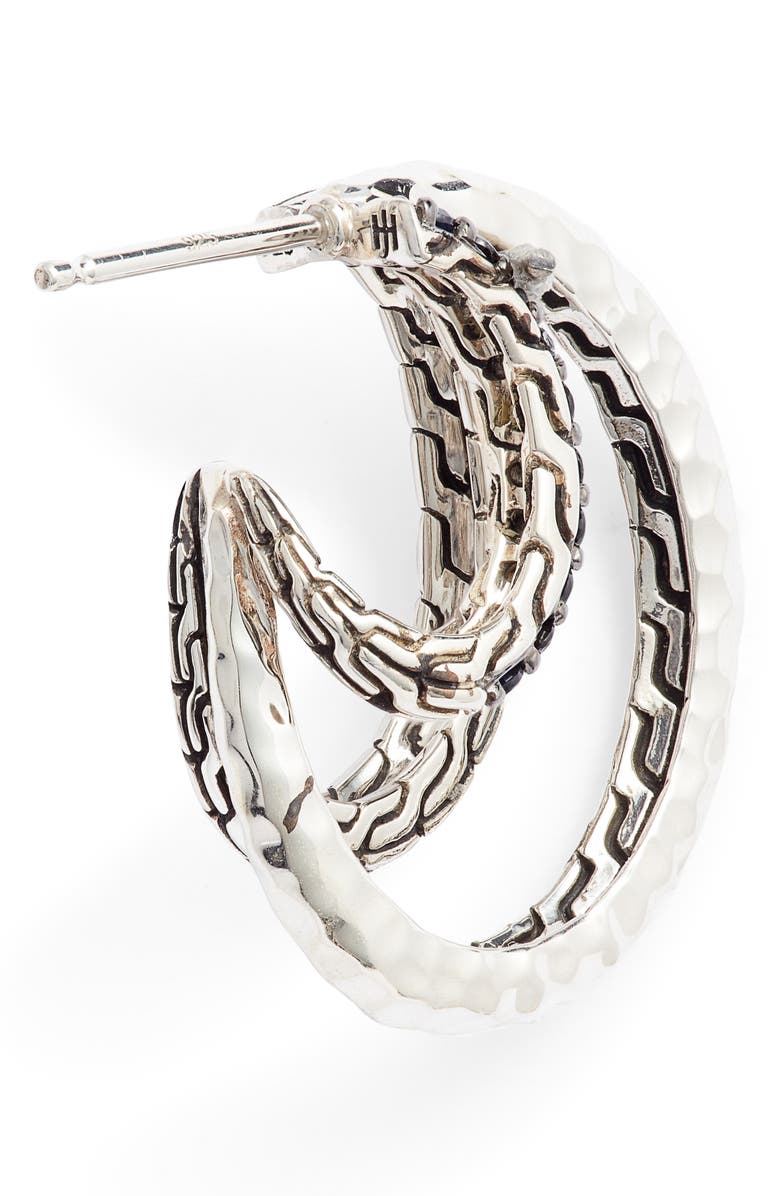 John Hardy Classic Chain Hammered Hoop Earrings, Alternate, color,