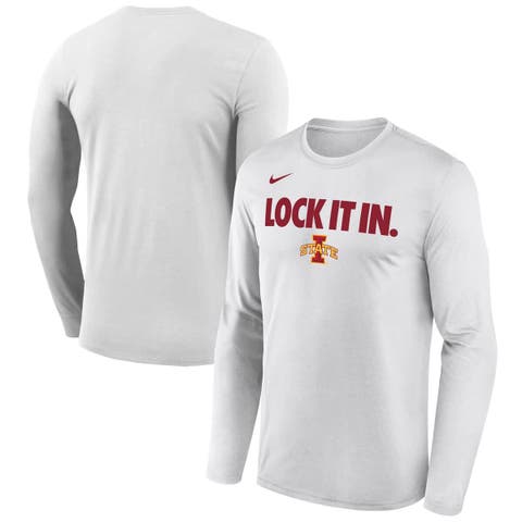 Men's Nike  White Iowa State Cyclones 2026 On-Court Bench Long Sleeve T-Shirt