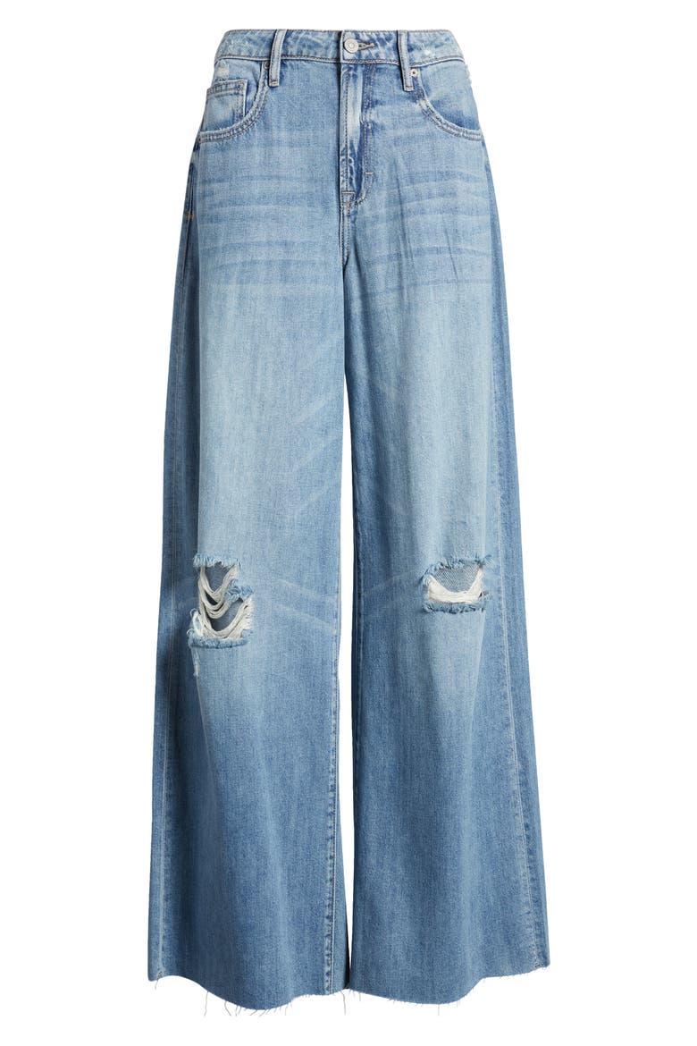 Ripped Supersoft Wide Leg Jeans, Alternate, color, MEDIUM WASH