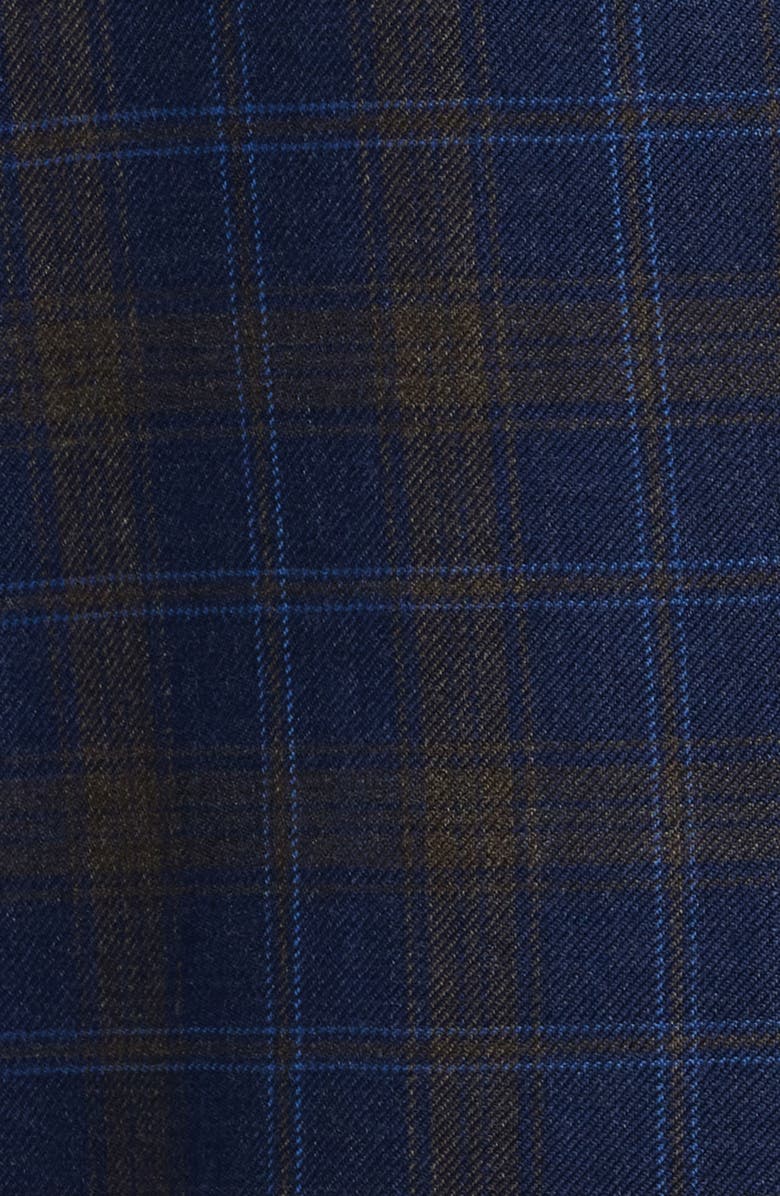 Johnston & Murphy Navy & Gold Plaid Wool Sport Coat, Alternate, color, Navy Plaid