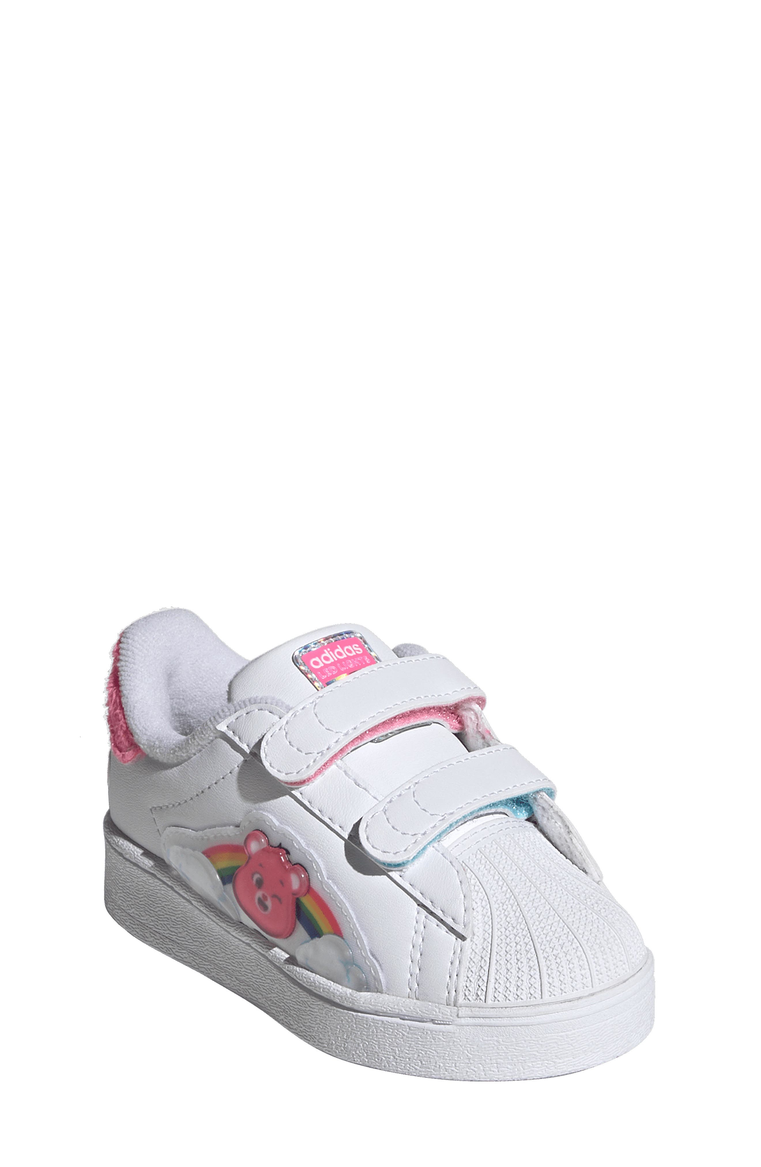 Kids' Superstar Care Bears LED Sneaker, Alternate, color, WHITE/ LUCID PINK/ BLISS PINK