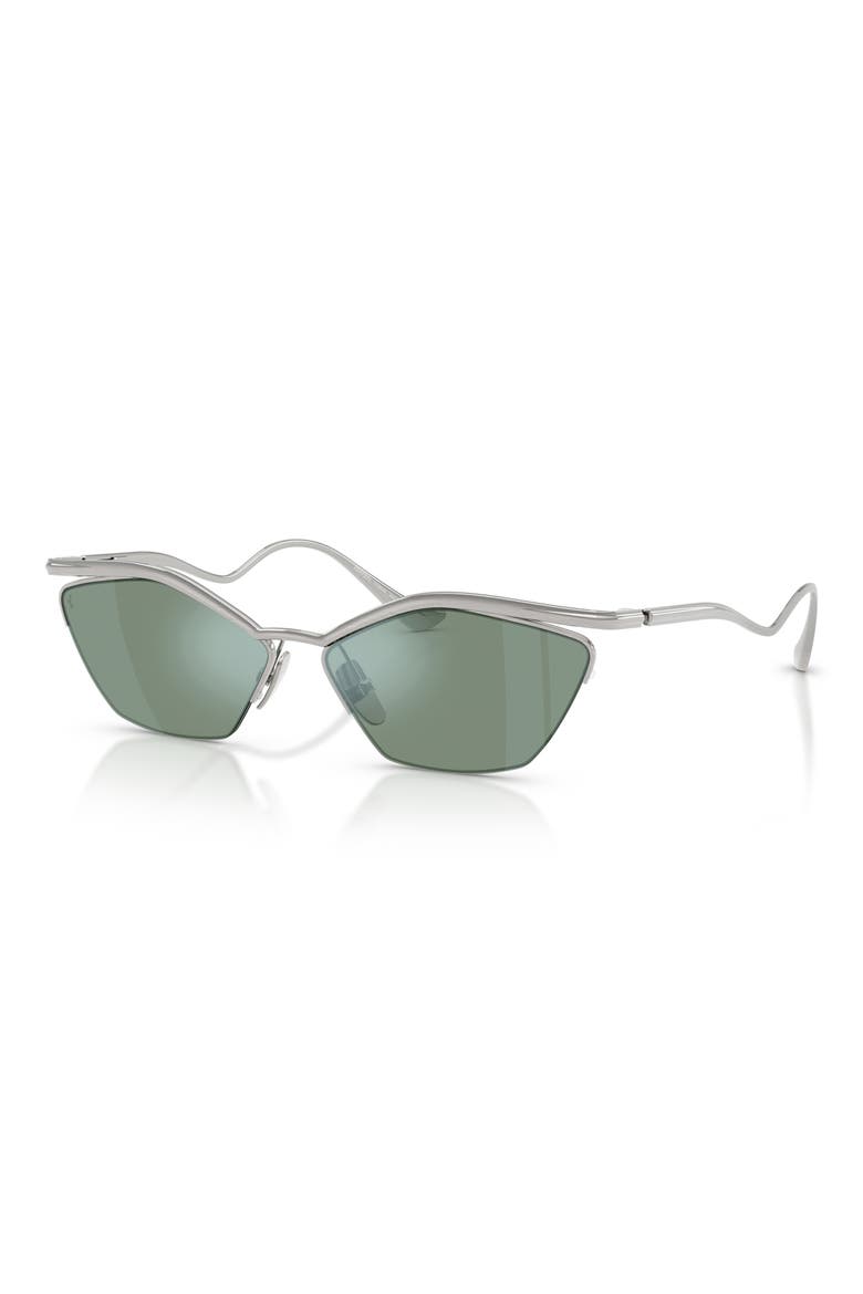59mm Cat Eye Sunglasses, Alternate, color, SILVER BRUSHED / LIGHT BLUE