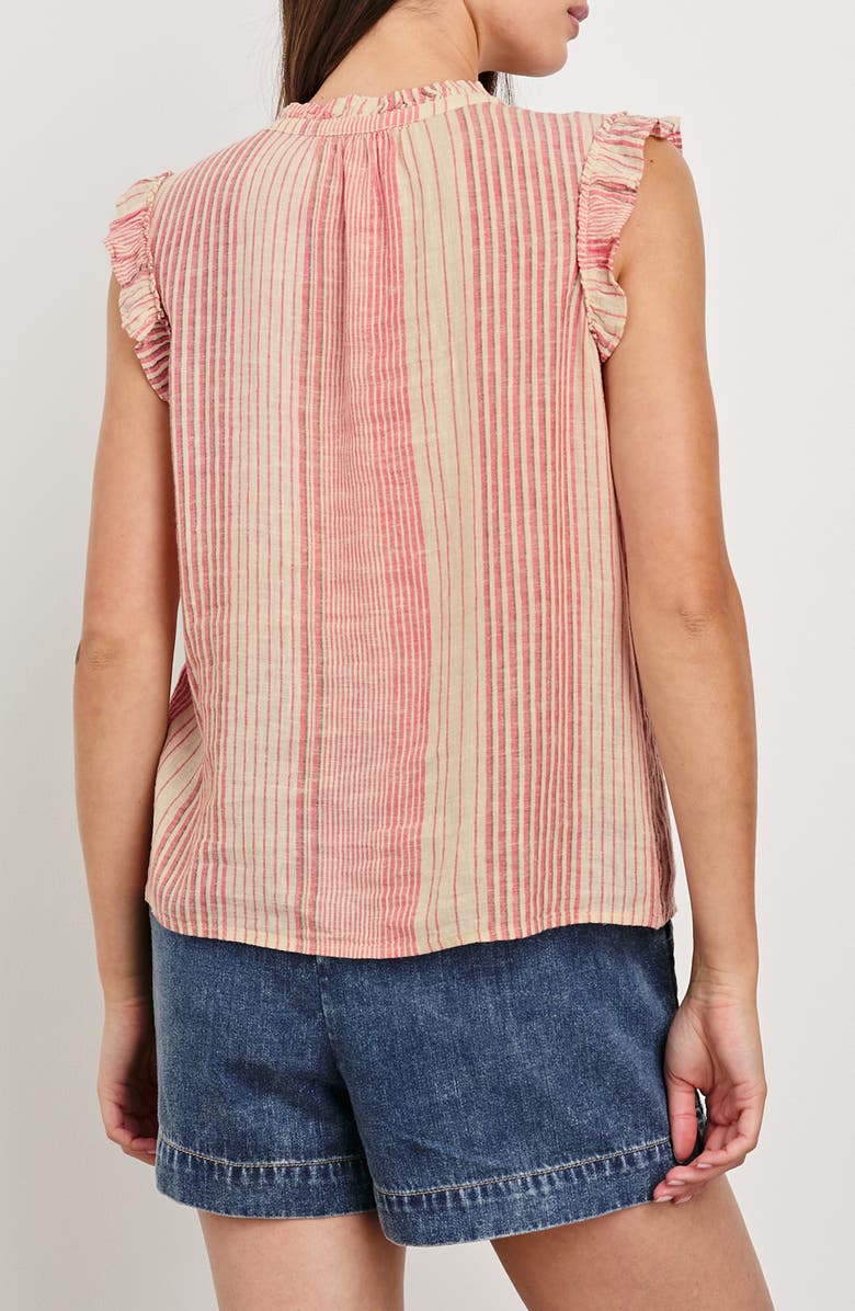 Rails Arlene Stripe Linen Blend Ruffle Shoulder Top, Alternate, color,