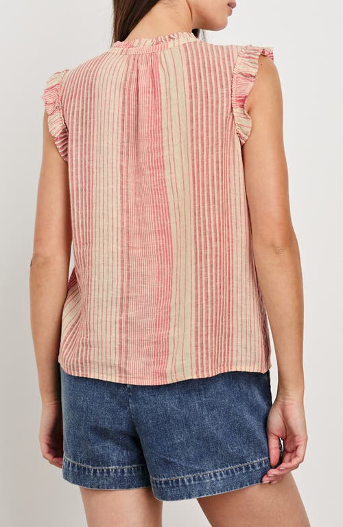 Rails Arlene Stripe Linen Blend Ruffle Shoulder Top In Salerno Stripe