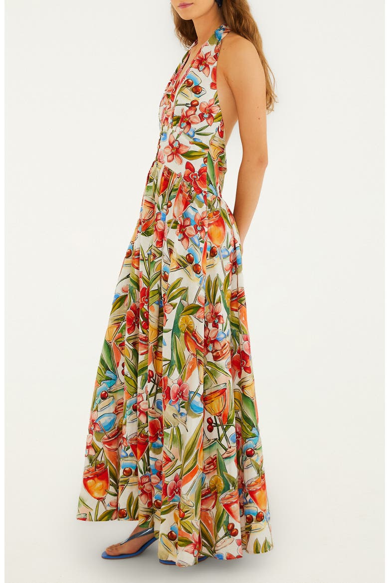 Cocktail Halter Maxi Dress, Alternate, color, OFF-WHITE