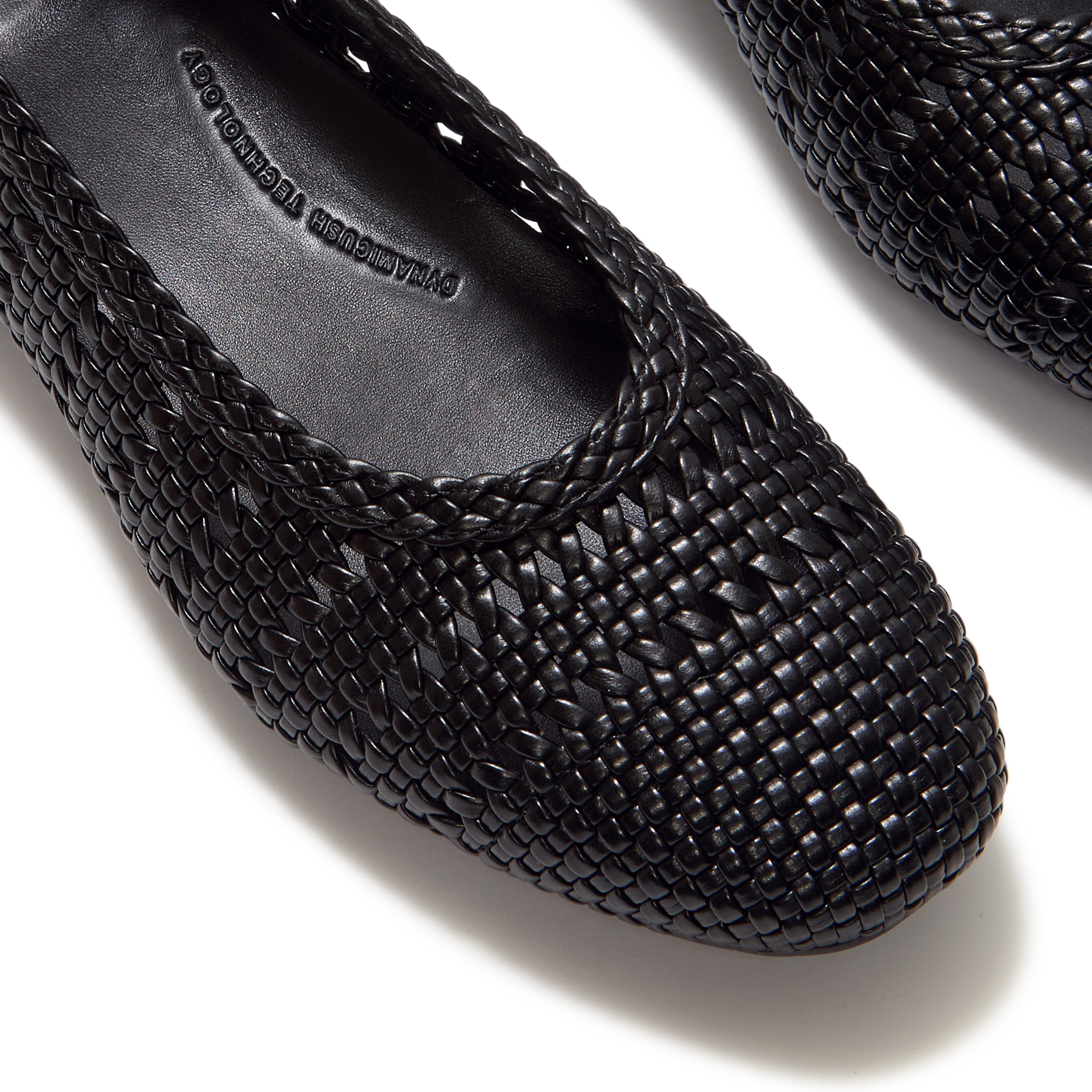 Delicato Woven Ballerinas Flats, Alternate, color, All Black