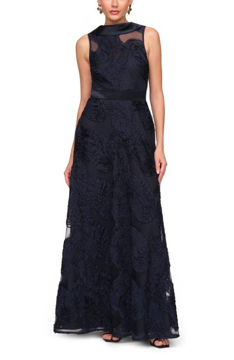 Anna Soutache A-Line Evening Gown