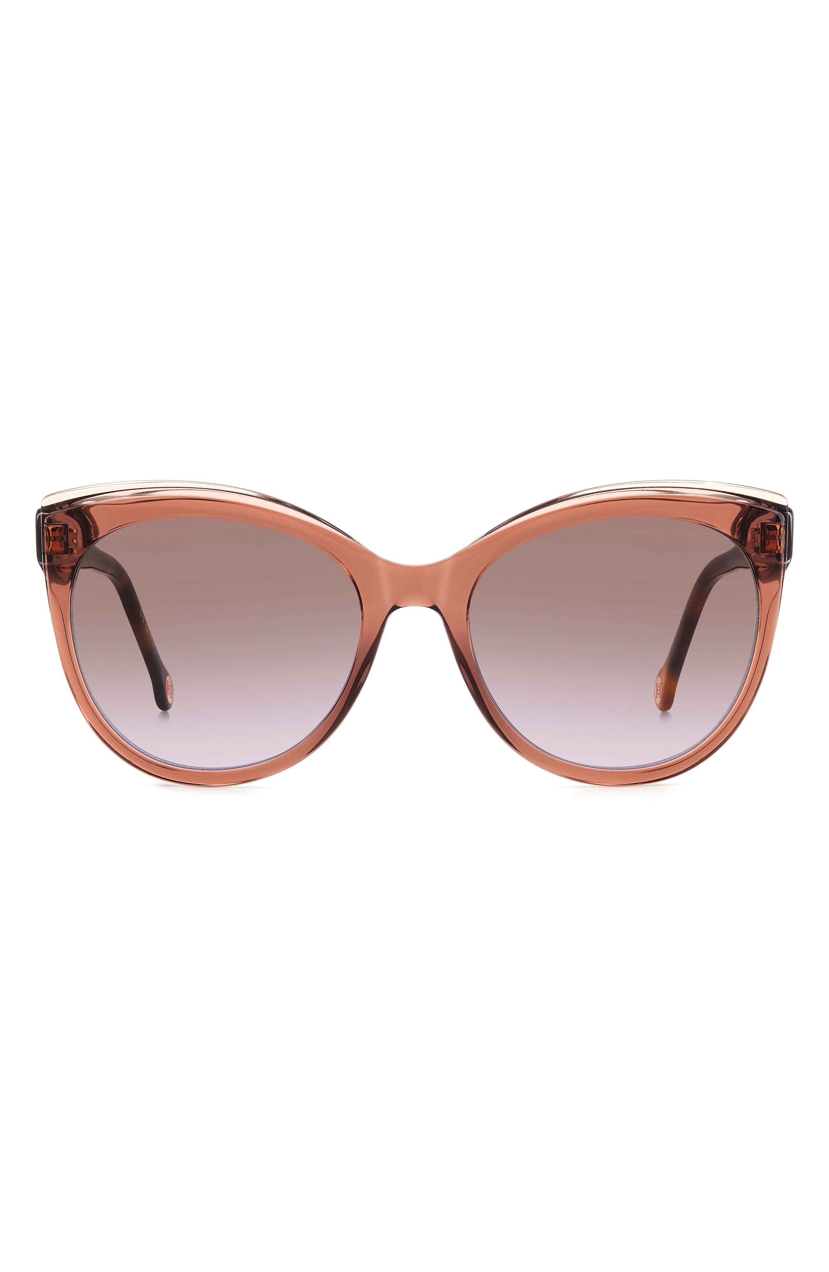 Carolina Herrera 57mm Gradient Round Cat Eye Sunglasses