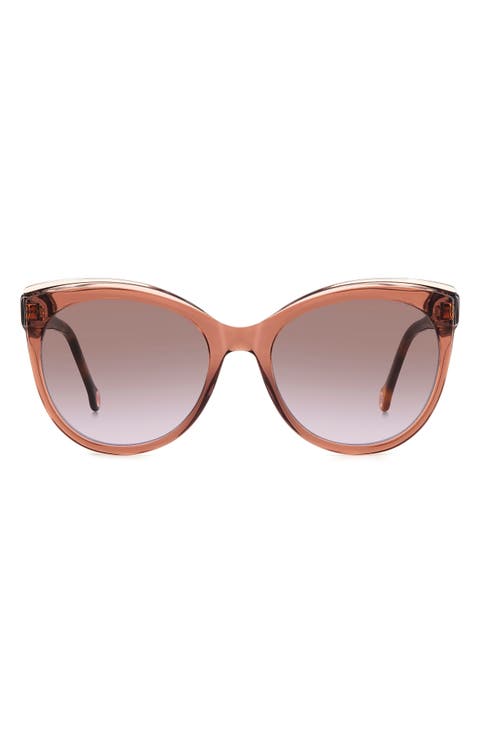 57mm Gradient Round Cat Eye Sunglasses
