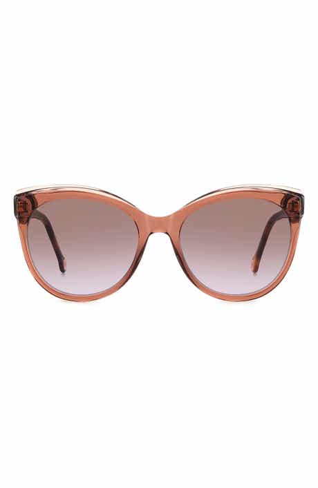 Carolina Herrera 57mm Gradient Round Cat Eye Sunglasses