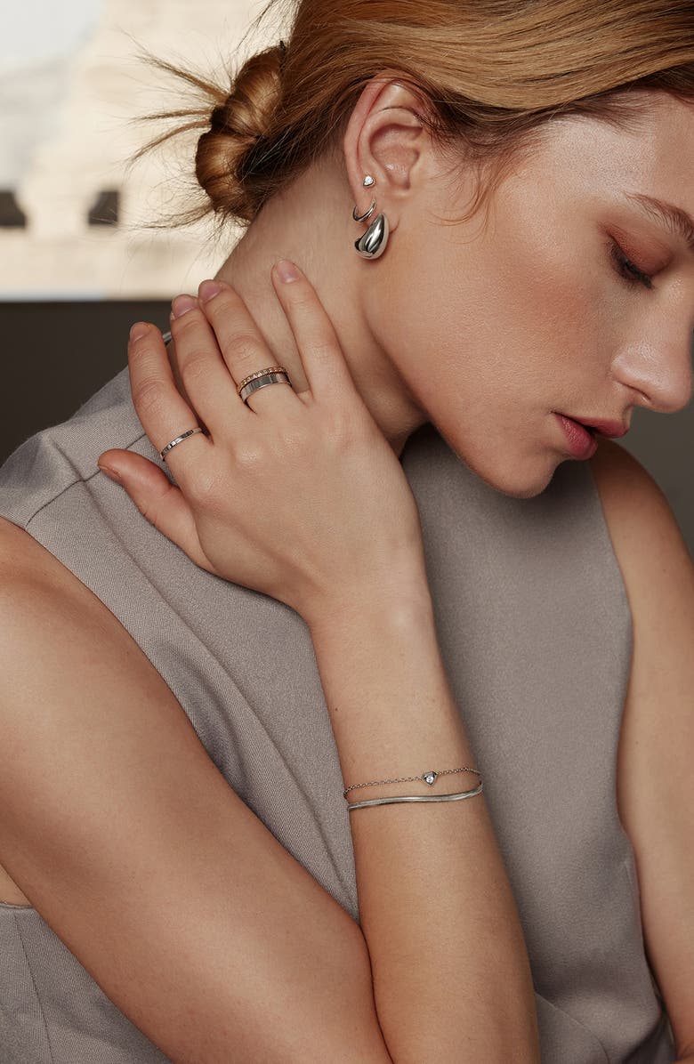 ANIA HAIE Tiny Shield Charm Chain Bracelet, Alternate, color, Silver