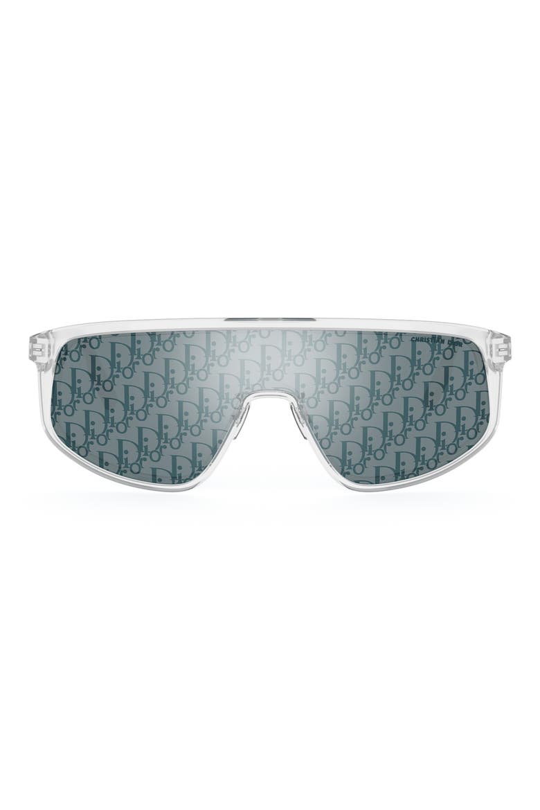 'DiorTag M1U 134.2 Mirrored Mask Sunglasses, Main, color, CRYSTAL/ OTHER / BLUE MIRROR