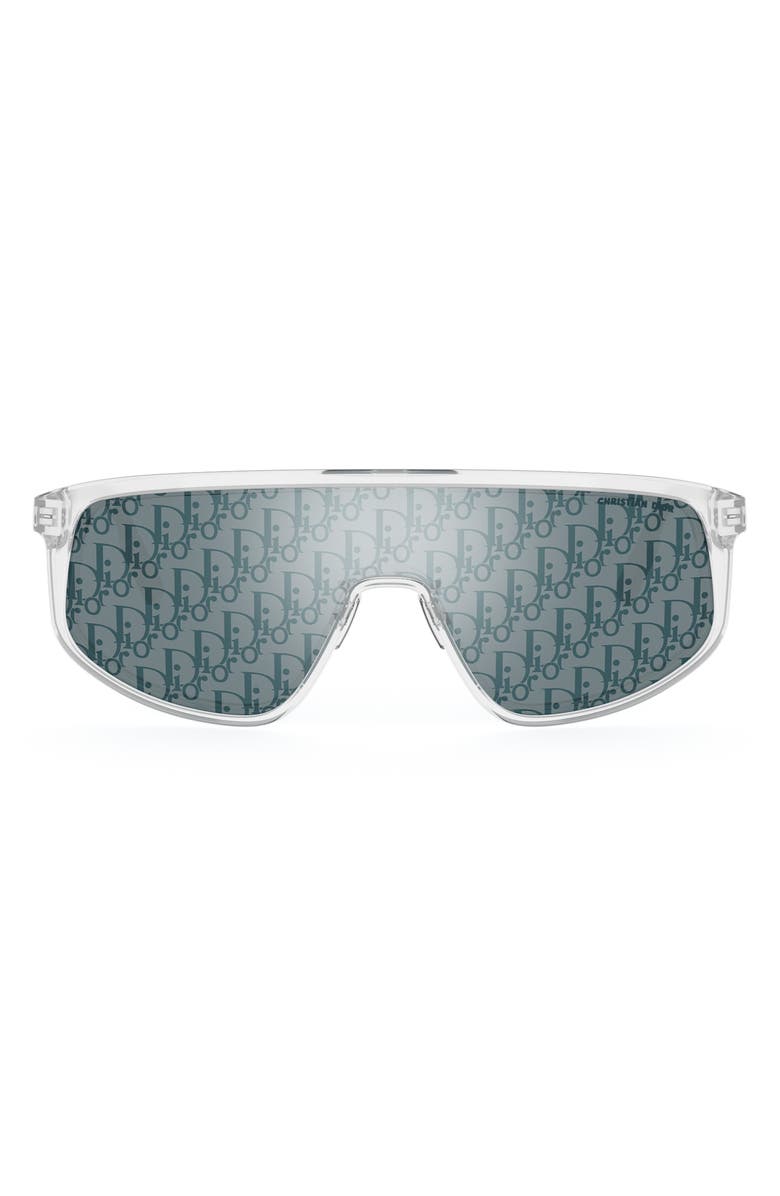 DIOR Tag M1U 134.2 Mirrored Mask Sunglasses, Main, color, Crystal/ Other / Blue Mirror