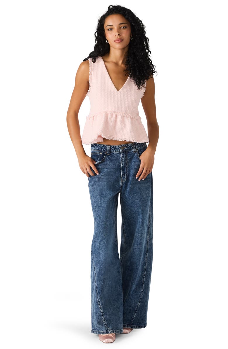 Steve Madden Camilla Peplum Tweed Top, Alternate, color, Pastel Lilac