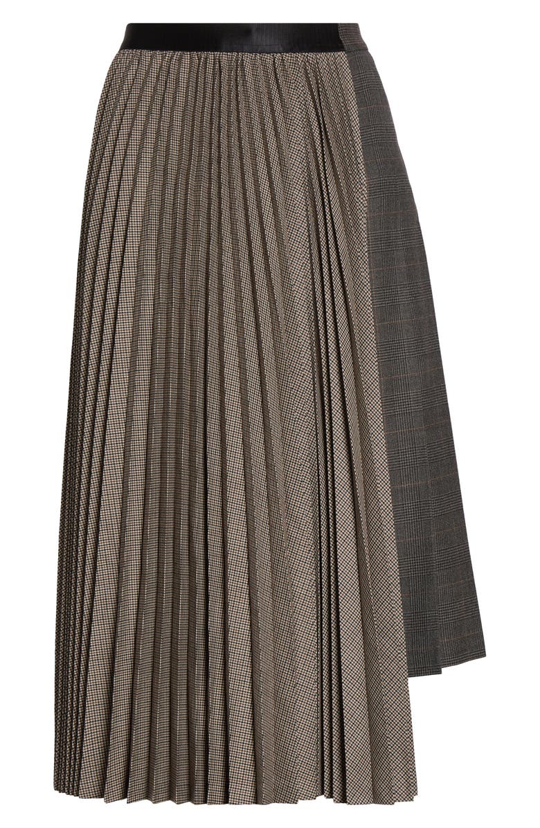 Undercover Mixed Media Skirt, Alternate, color, Grey/ Beige/ Check