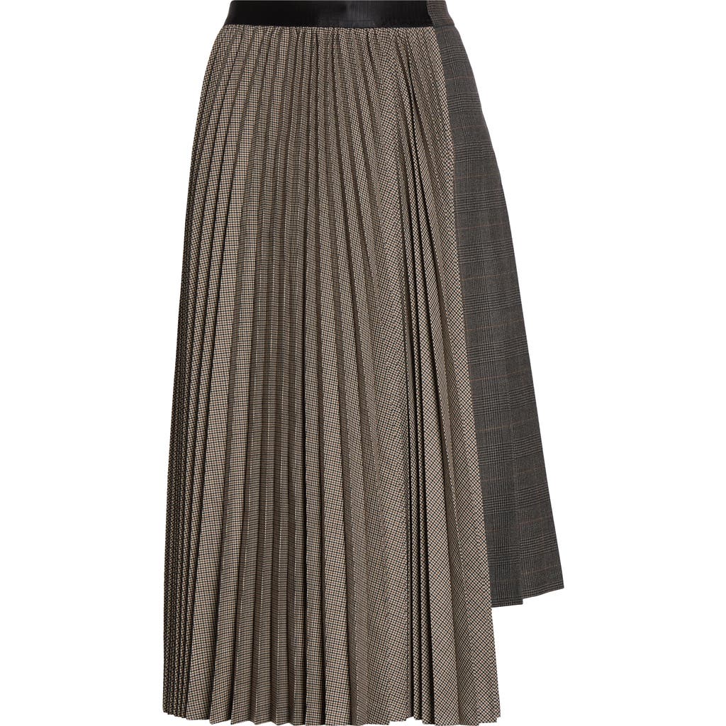 Undercover Mixed Media Skirt In Brown