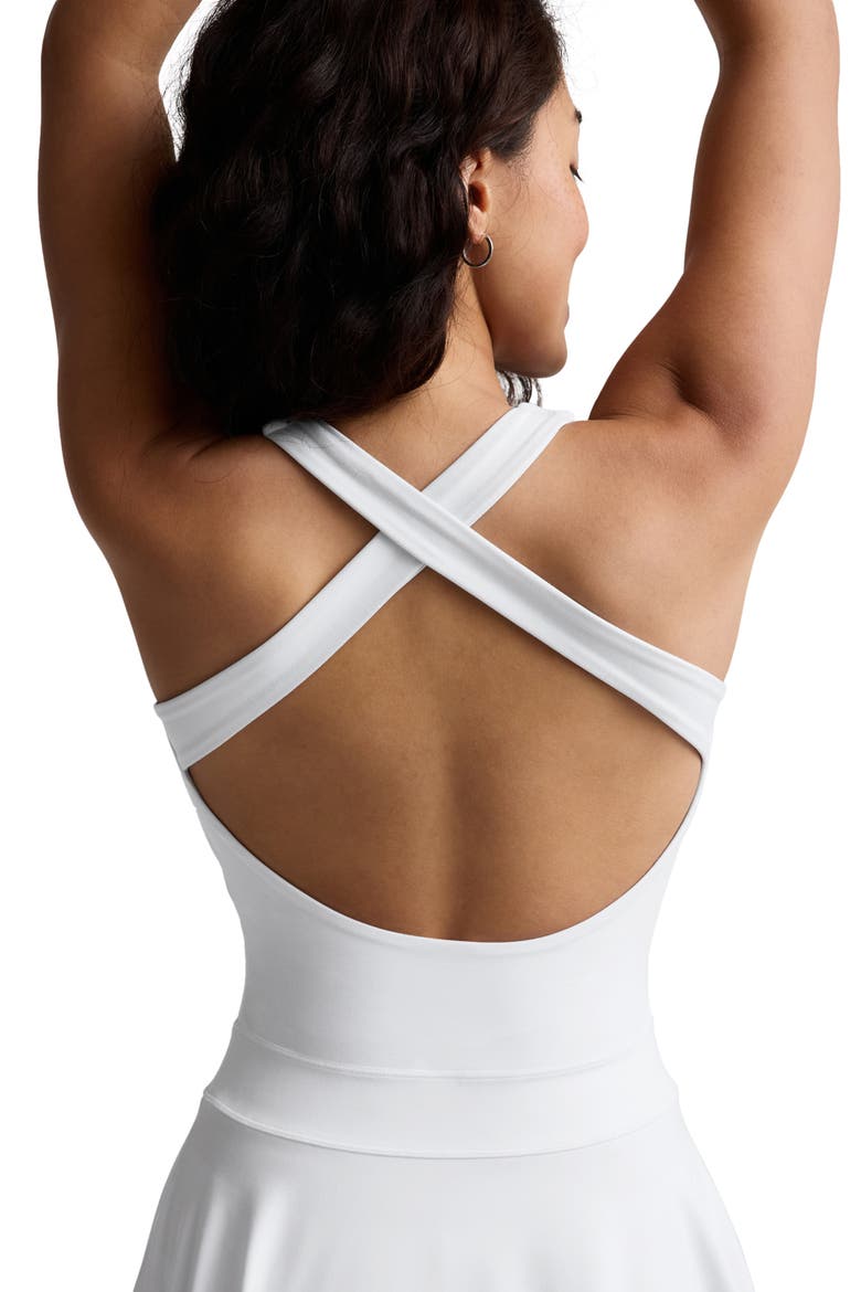 Sport Active Ace Pleated Dress with Built-In Shorts, Alternate, color, WHITE