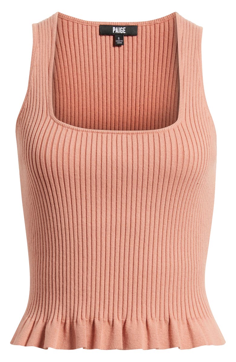 PAIGE Bronwyn Rib Tank, Main, color, Salmon