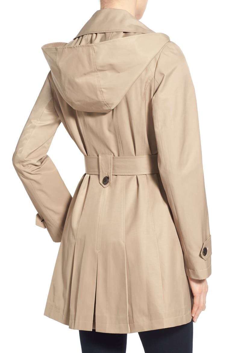 'Scarpa' Hooded Single Breasted Trench Coat, Alternate, color, OLD SAND