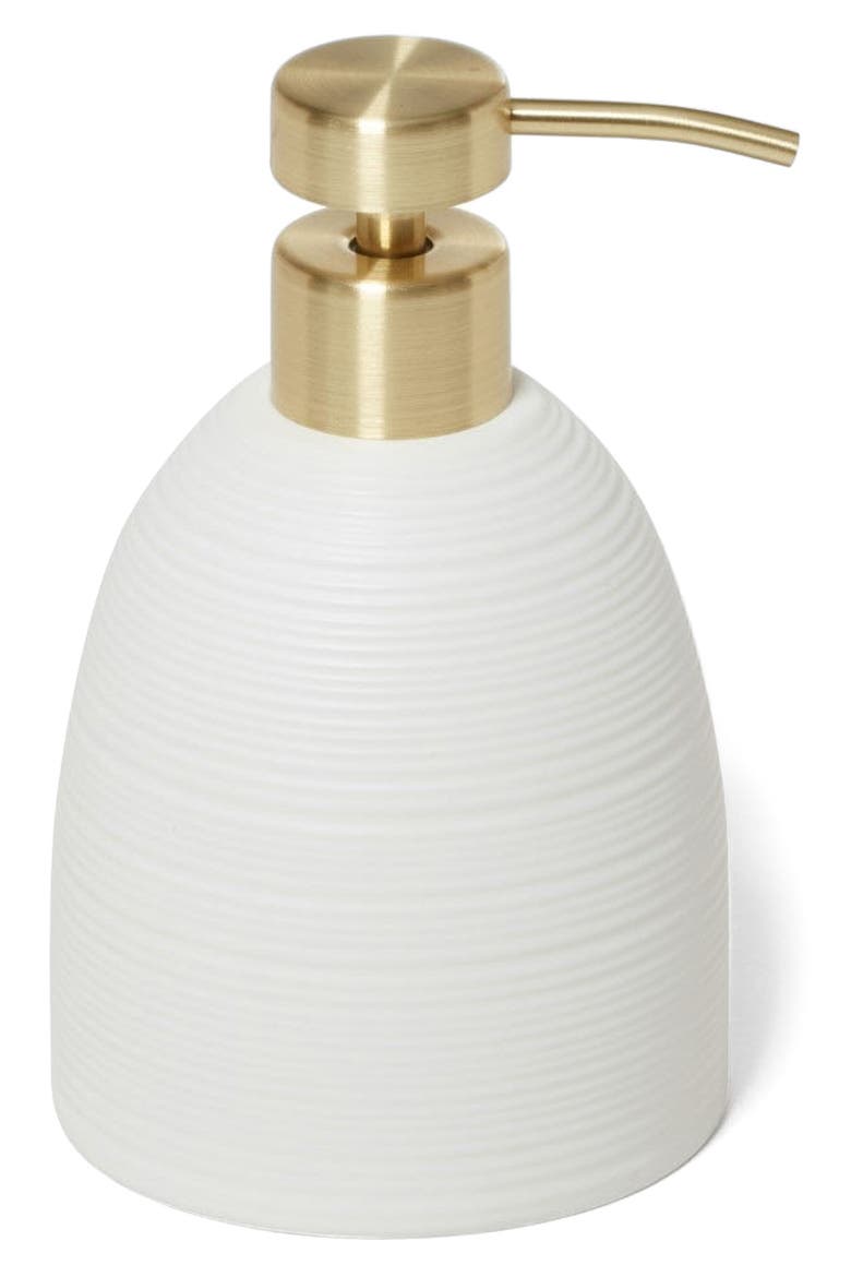 Dubai Brass Trim Lotion Pump, Main, color, WHITE
