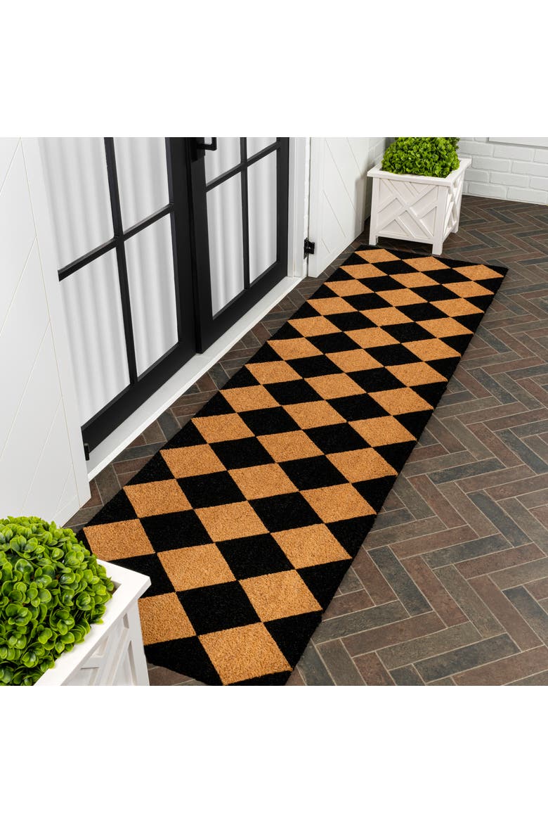 Peater Classic Casual Commerical Natural Coir Mat Indoor/Outdoor, Alternate, color, Natural Black Geo