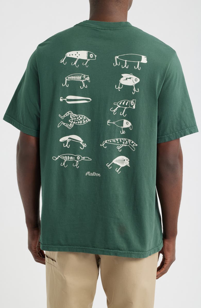 MALBON Bermuda Lures Cotton Graphic T-Shirt, Alternate, color, Forest