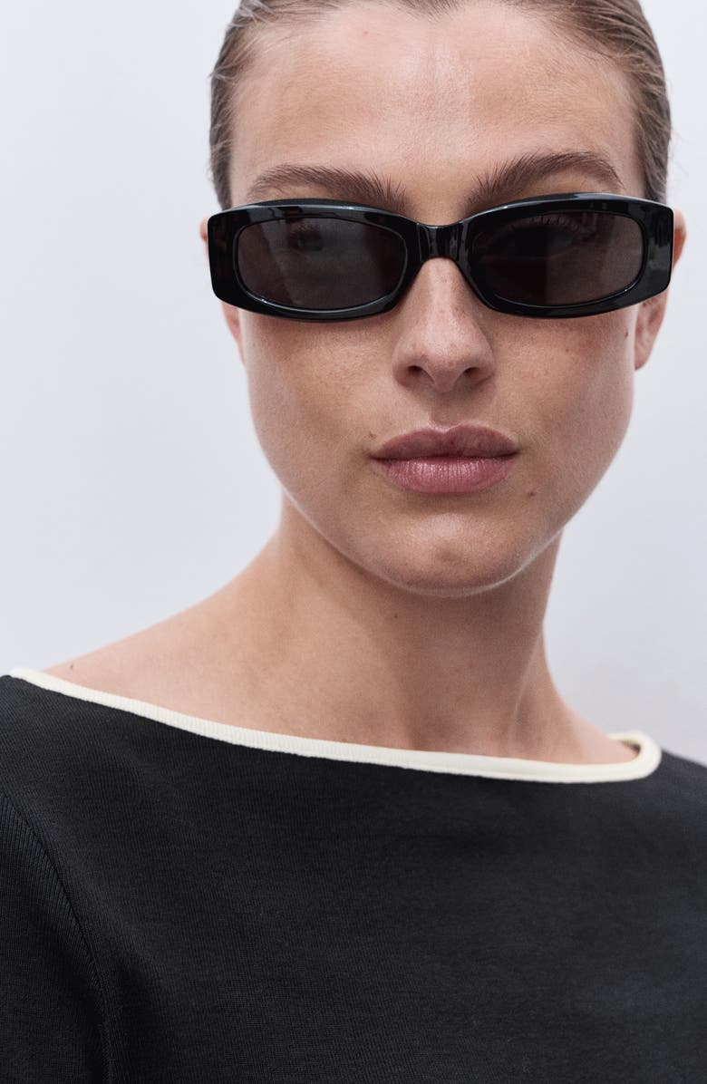 MANGO Boat Neck Long Sleeve Cotton Maternity Top, Alternate, color, Black