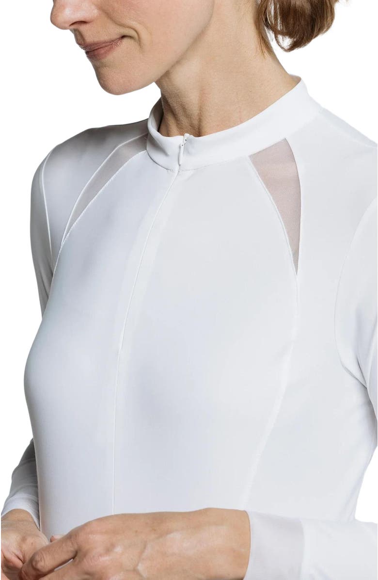 AVI Pickleball Volley Zip Long Sleeve, Alternate, color, White Lotus