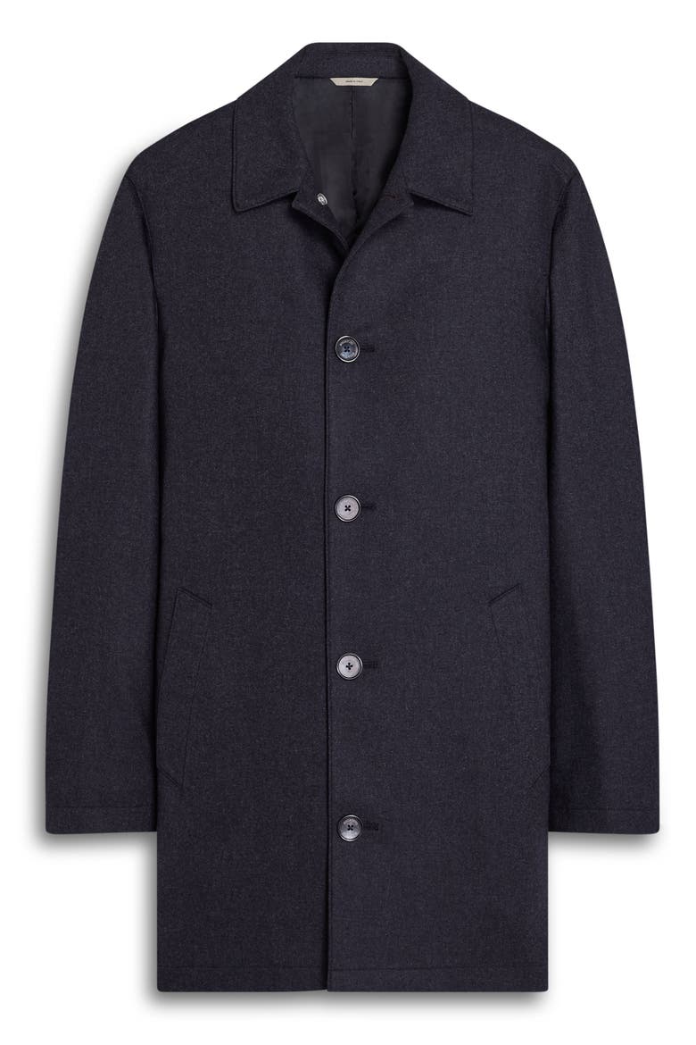Wool Blend Button Front Car Coat, Alternate, color, NAVY