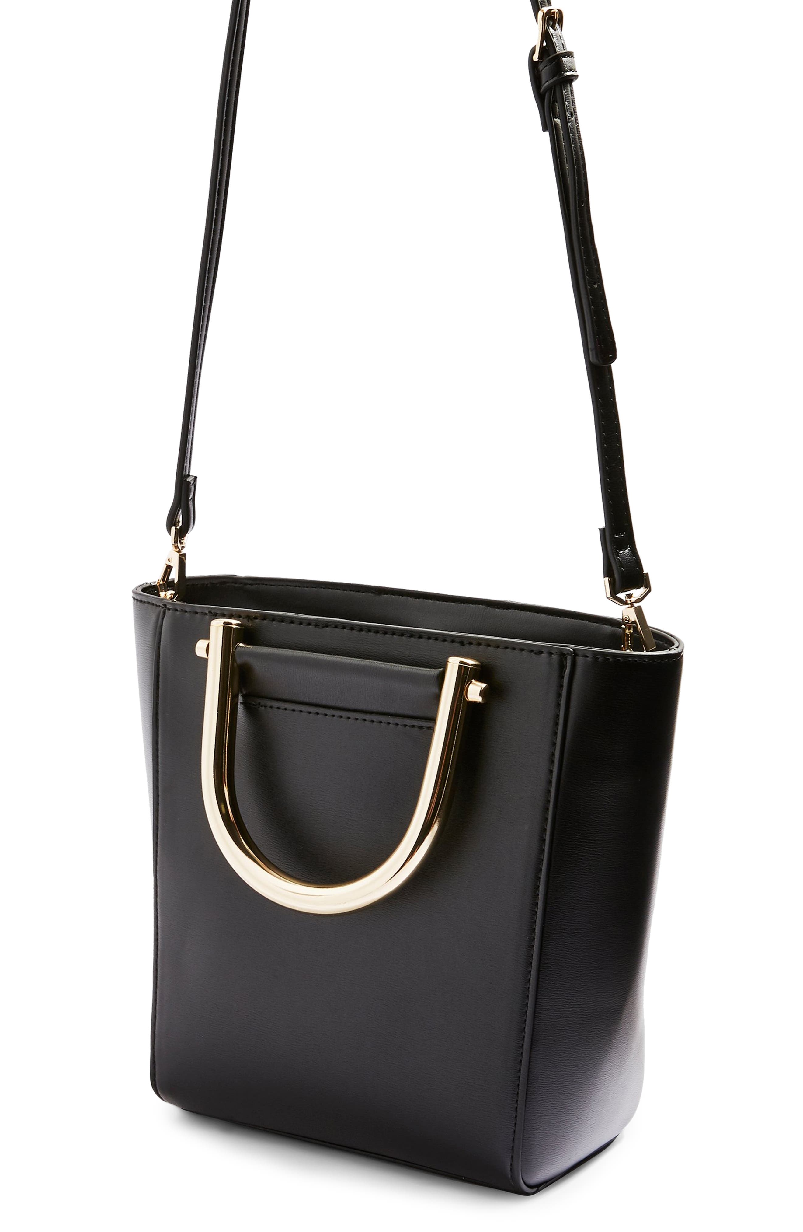 Topshop Lacey Metal Top Handle Shoulder Bag, Alternate, color, 