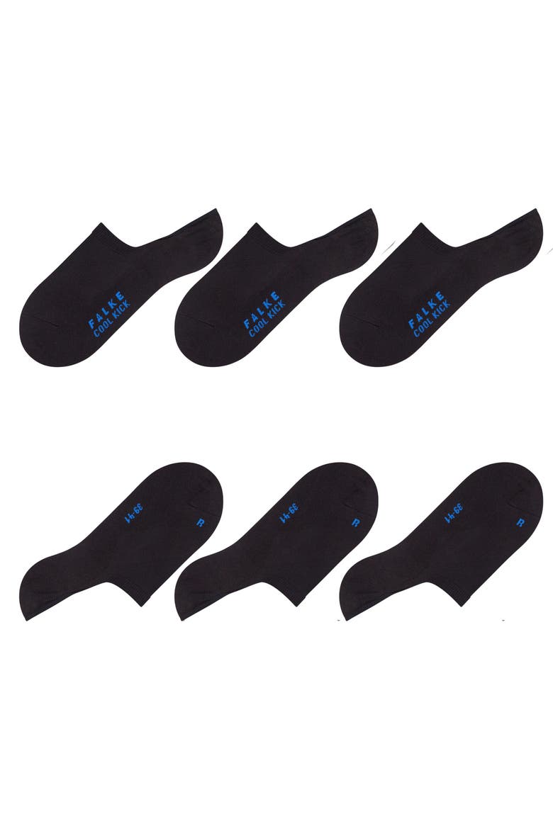 Cool Kick 3-Pack No Show Socks, Alternate, color, Black