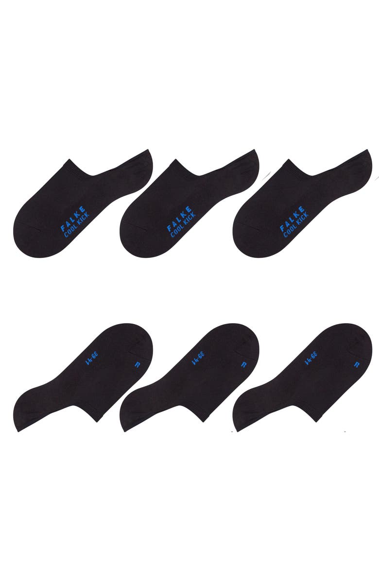 Falke Cool Kick 3-Pack No Show Socks, Alternate, color, Black